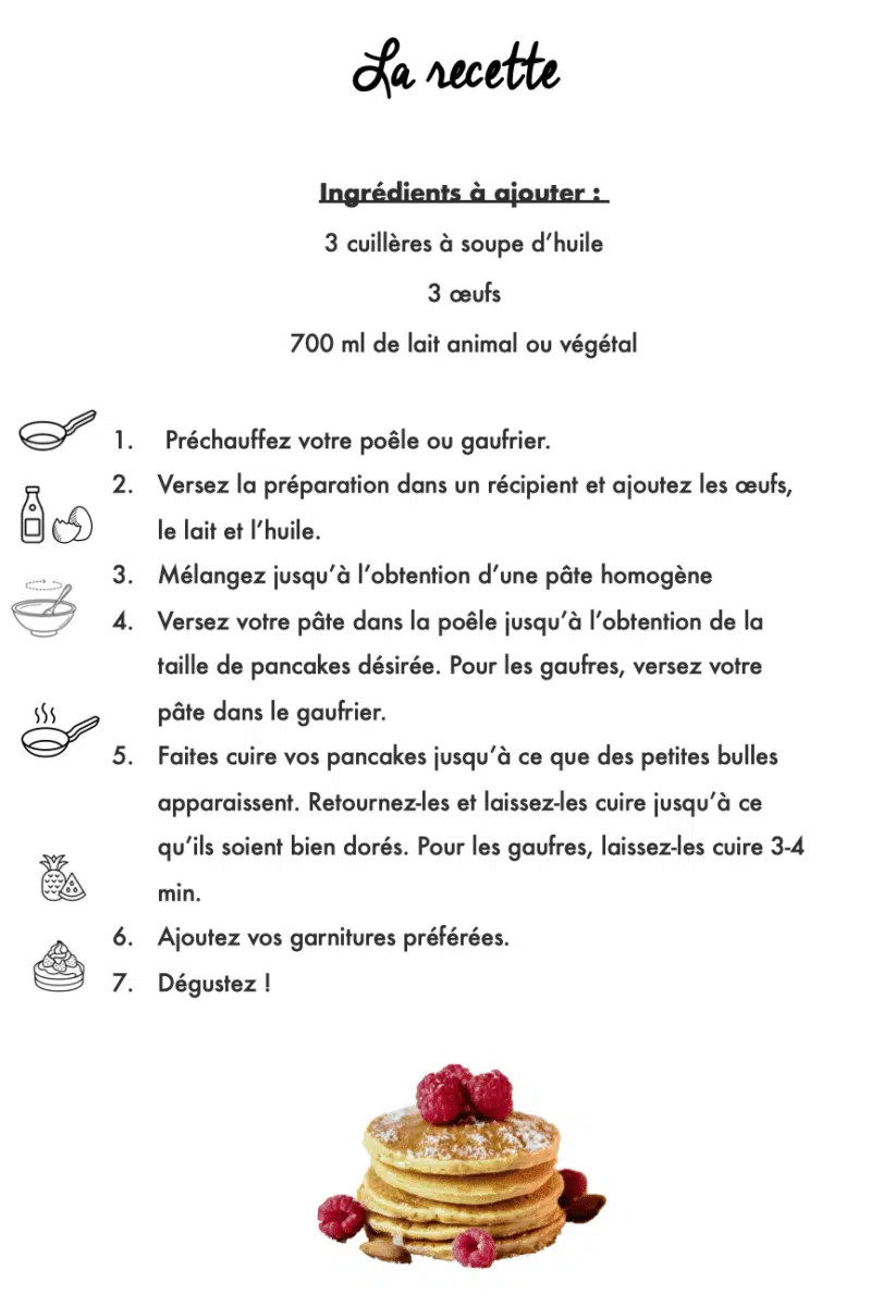 RECETTE POUR PREPARATION PANCAKE