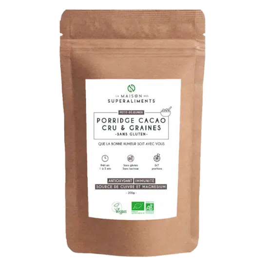 Porridge Cacao Cru & Graines Bio