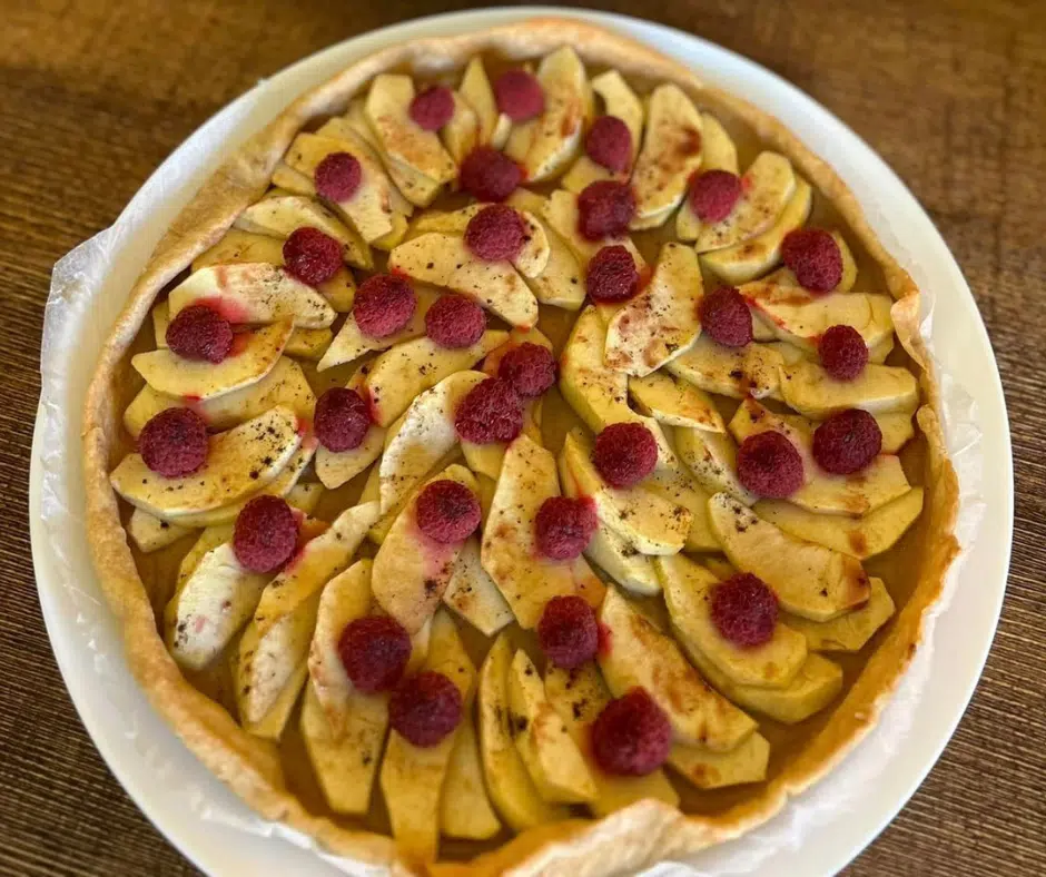 Tarte pommes/framboises IG bas