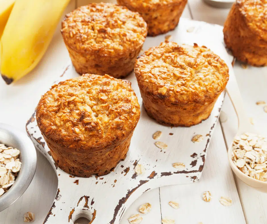 Muffins aux bananes et à l'avoine