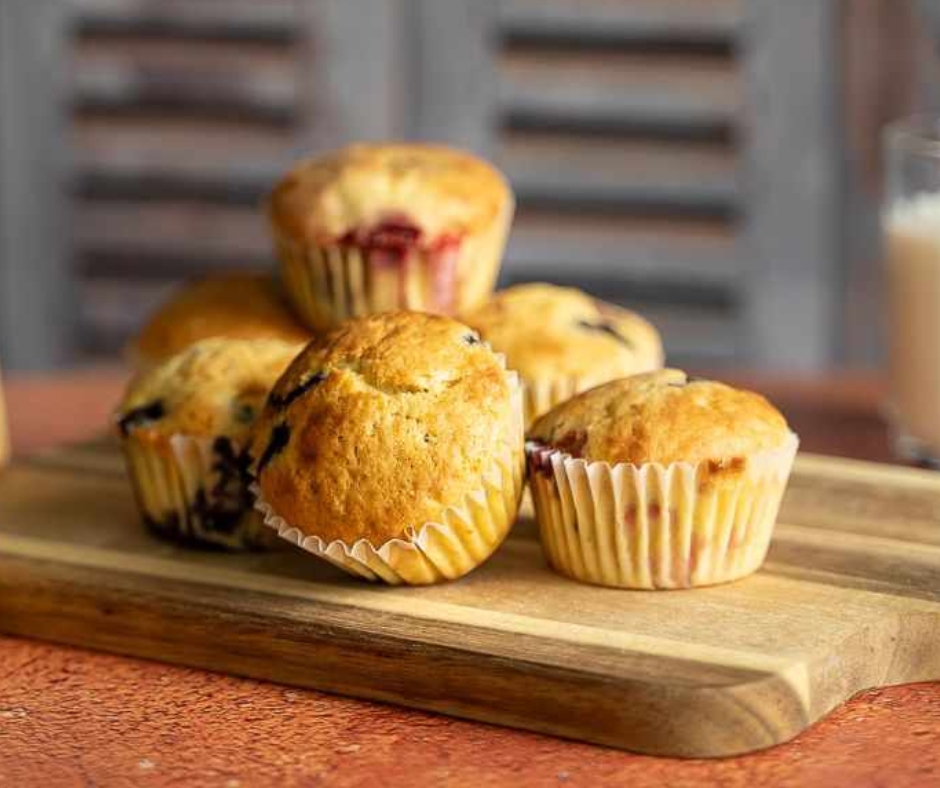 Muffins Myrtilles/Framboises IG Bas