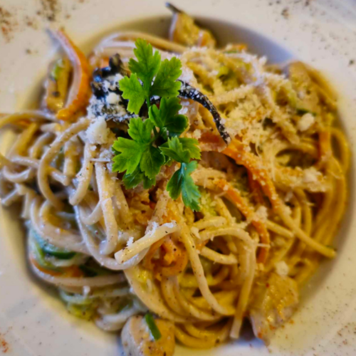 Spaghetti IG bas poulet-champignons