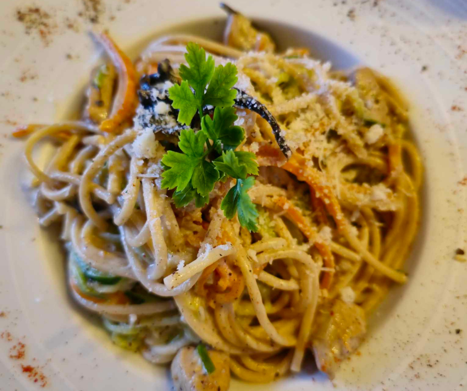 Spaghetti IG bas poulet-champignons