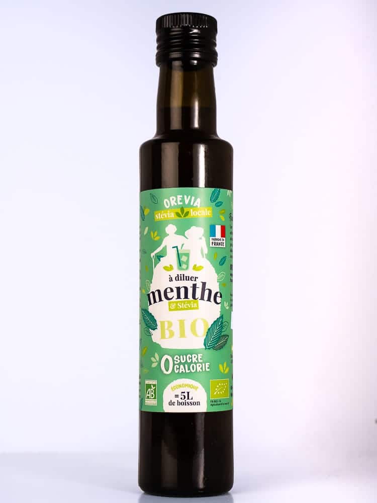 Sirop Bio Sans Sucre OREVIA – Éblouissant Citron, Menthe, Grenadine