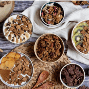 Granola praliné amande pécan chocolat noir – IG modéré