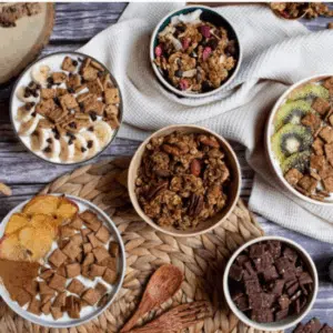 Granola praliné amande pécan chocolat noir – IG modéré