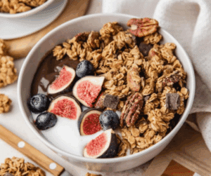 Granola praliné amande pécan chocolat noir – IG modéré