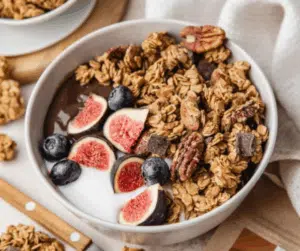 Granola praliné amande pécan chocolat noir – IG modéré