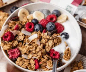 Granola framboise cranberry coco – IG modéré