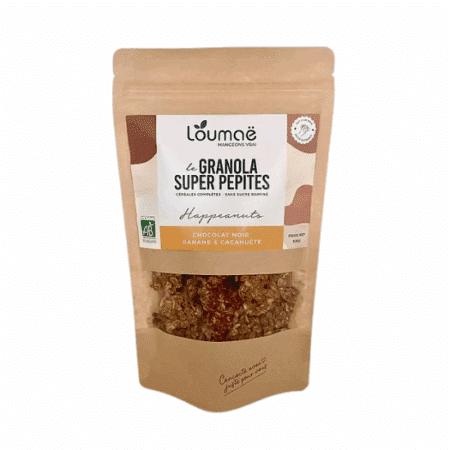 Granola chocolat noir banane cacahuète – IG modéré