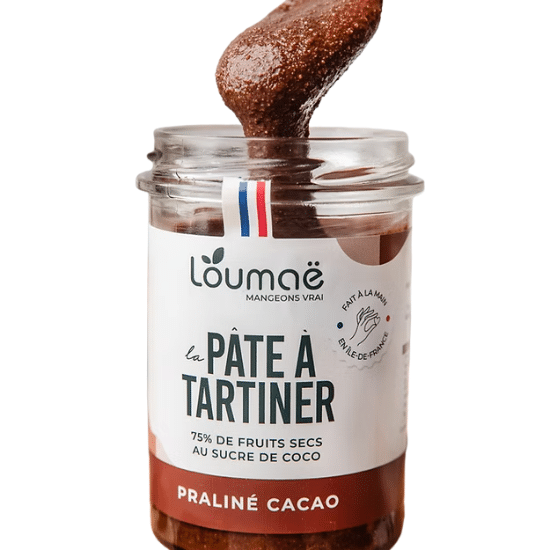 Pâte à tartiner praliné cacao bio – IG modéré
